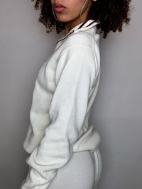 TOMMY HILFIGER M vintage beige zip-neck fine sweater