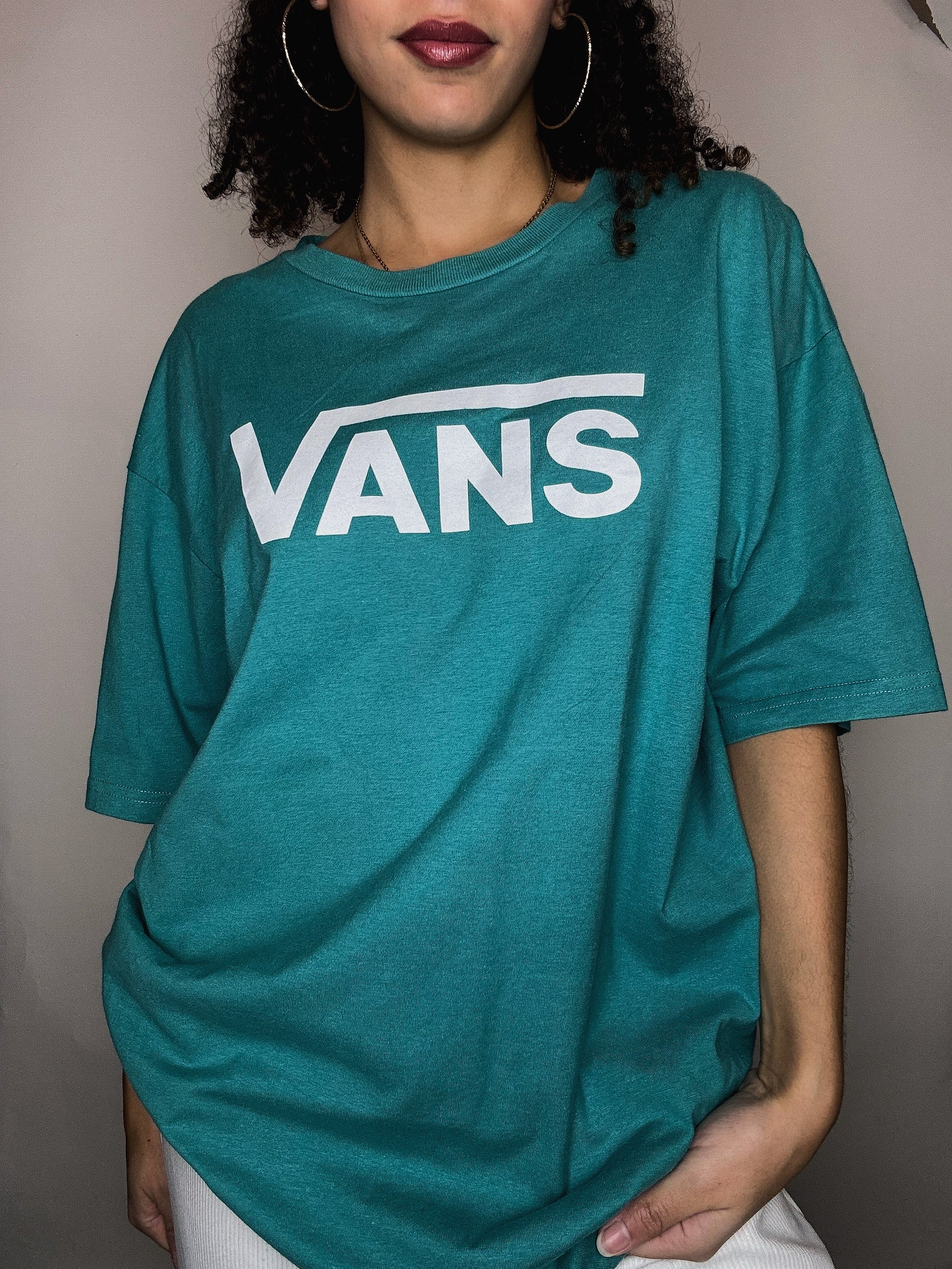 Tee shirt turquoise Vans L vintage