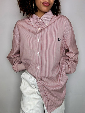 Vintage Navy and White Striped Shirt L/XL 