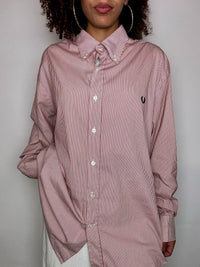 Chemise à rayures rouges FRED PERRY XXL vintage