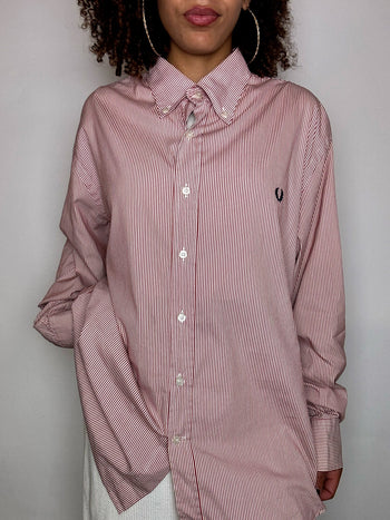 Vintage Navy and White Striped Shirt L/XL 