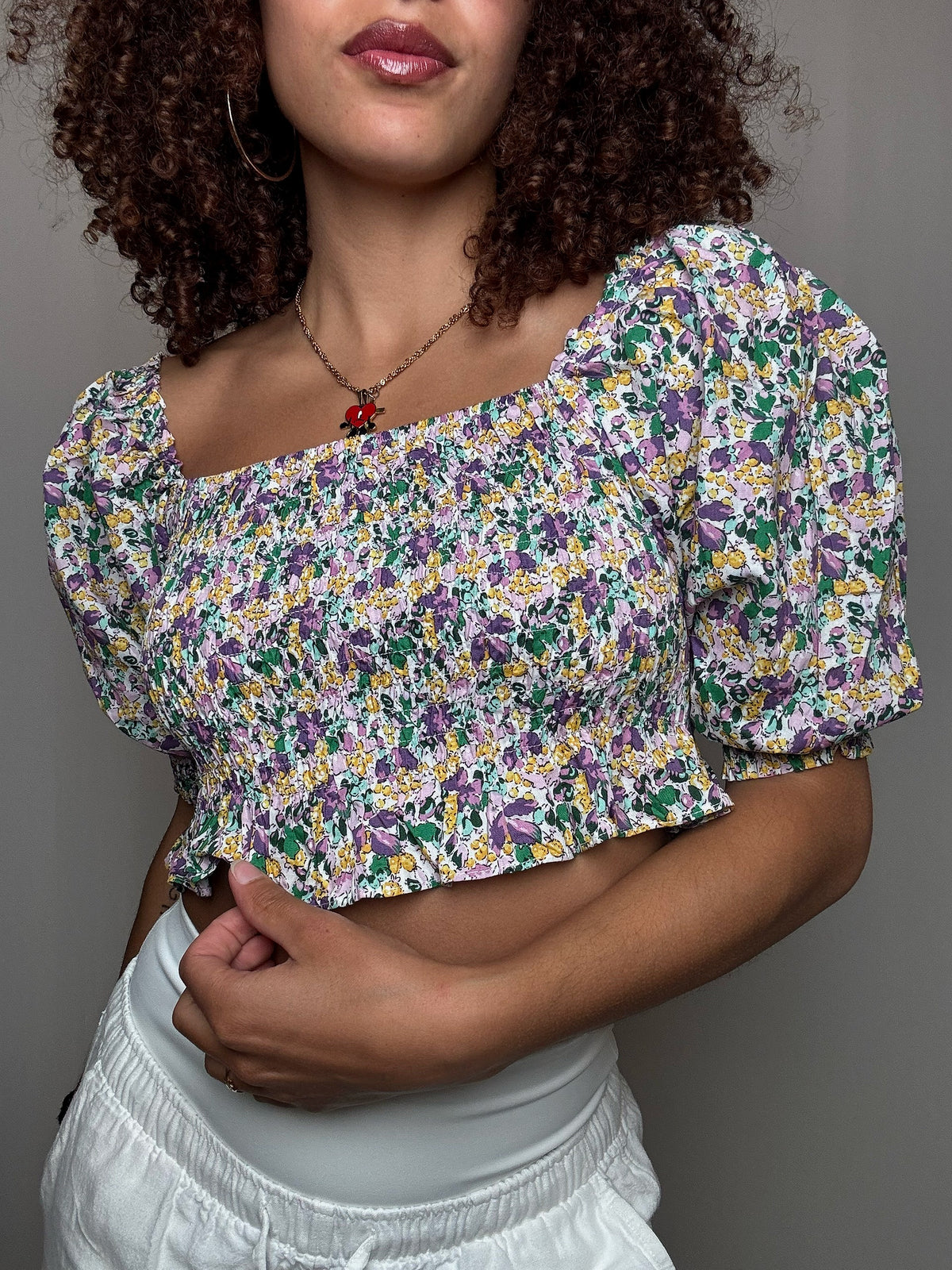 Top à fleurs M vintage