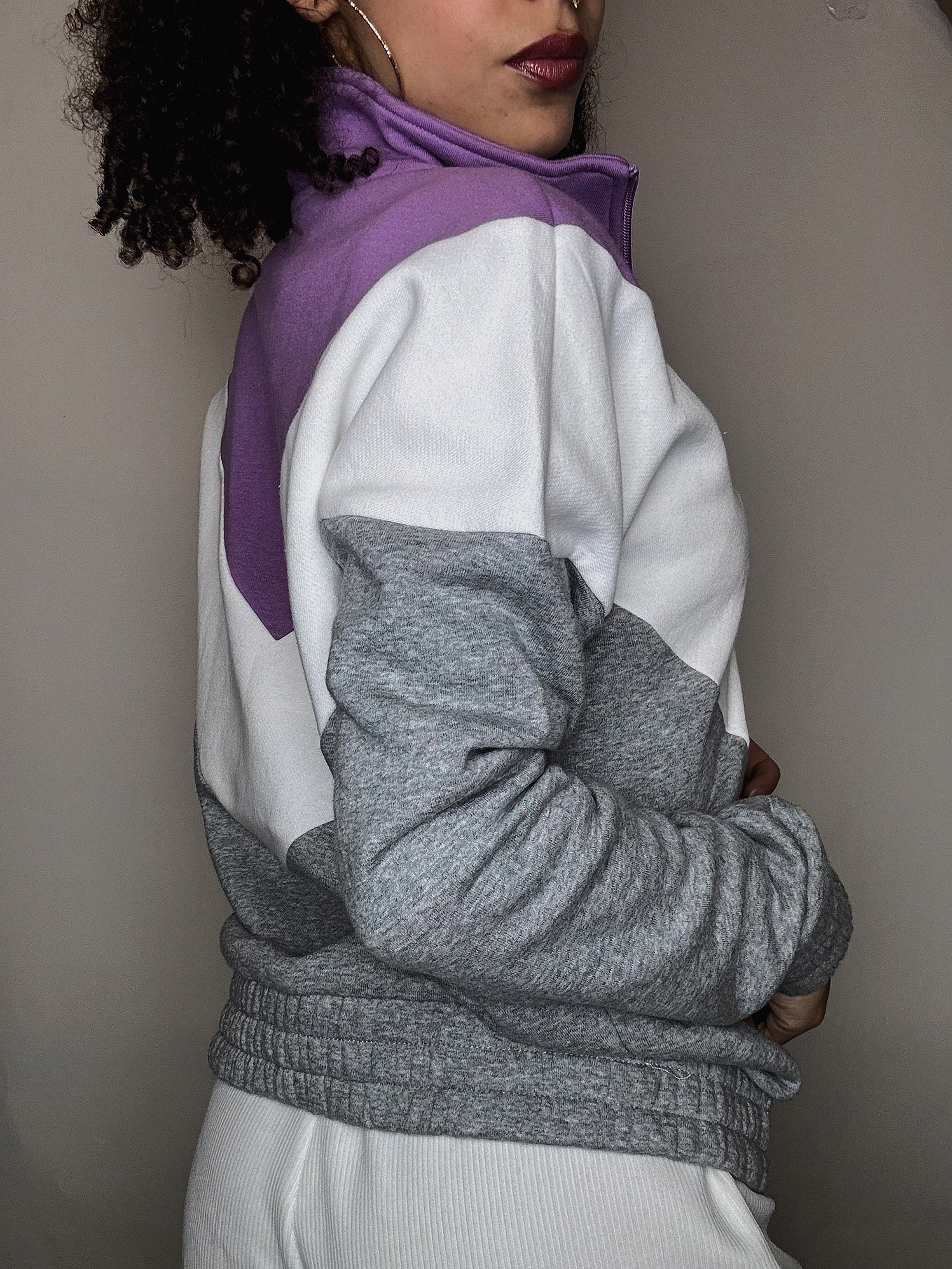 Sweat zip tricolore Fila S vintage