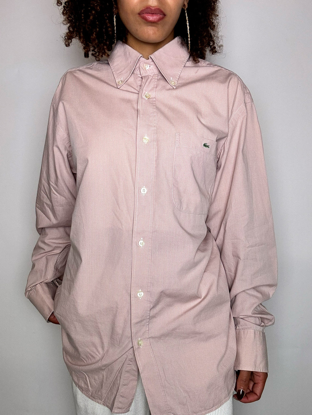 Vintage Marine und Weiß gestreiftes Hemd L/XL 