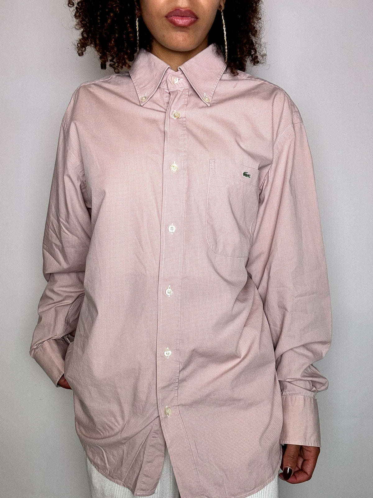 Vintage Marine und Weiß gestreiftes Hemd L/XL 