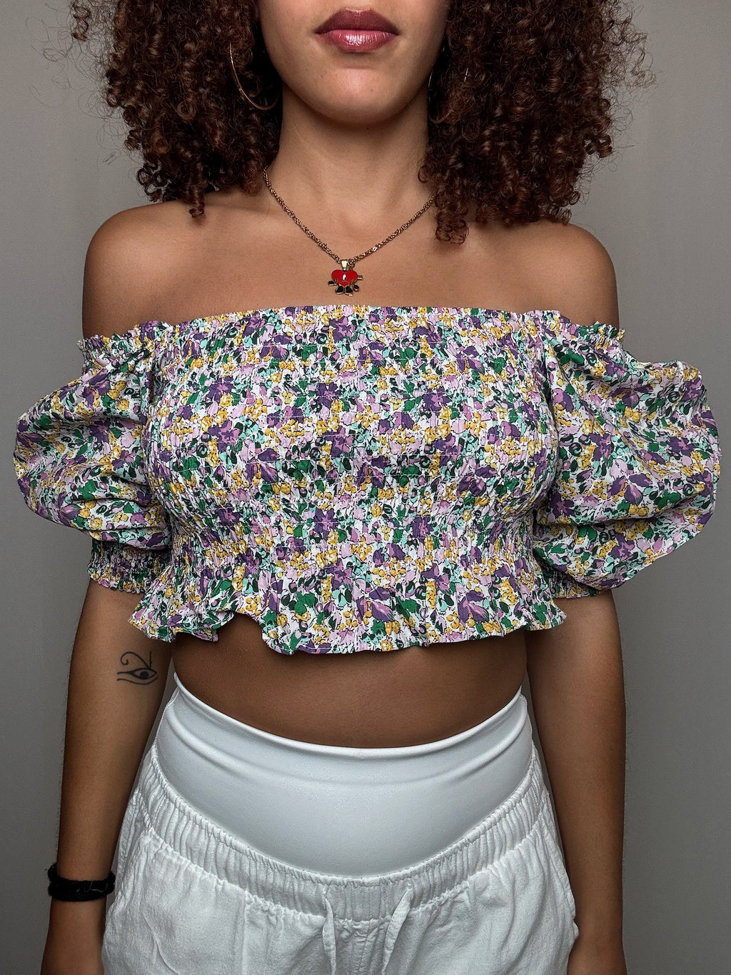 Top à fleurs M vintage