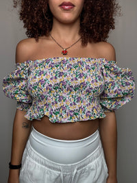 Top à fleurs M vintage