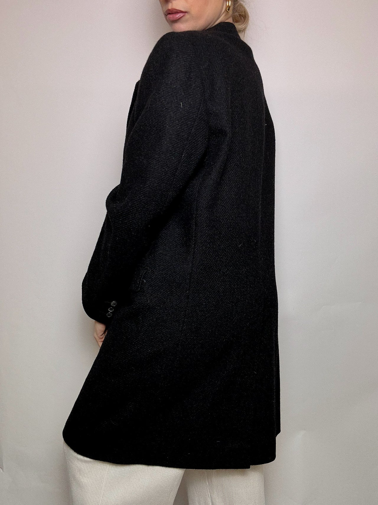 Vintage L/XL Dark Grey Wool Coat 