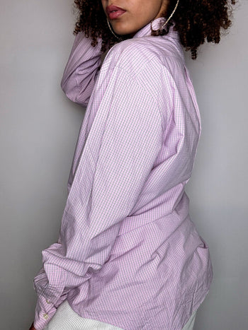 Vintage Navy and White Striped Shirt L/XL 