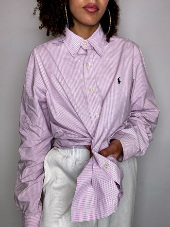 Vintage Navy and White Striped Shirt L/XL 