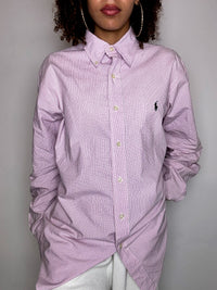 Vintage Navy and White Striped Shirt L/XL 