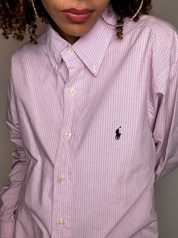 Vintage Navy and White Striped Shirt L/XL 