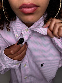 Vintage Navy and White Striped Shirt L/XL 
