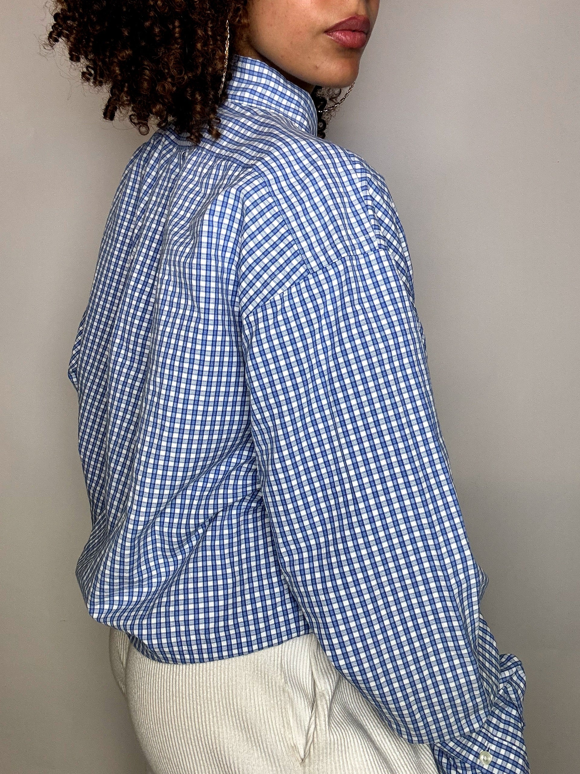 Chemise bleue à carreaux RALPH LAUREN L vintage