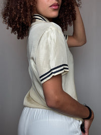 Chemise en soie beige M vintage