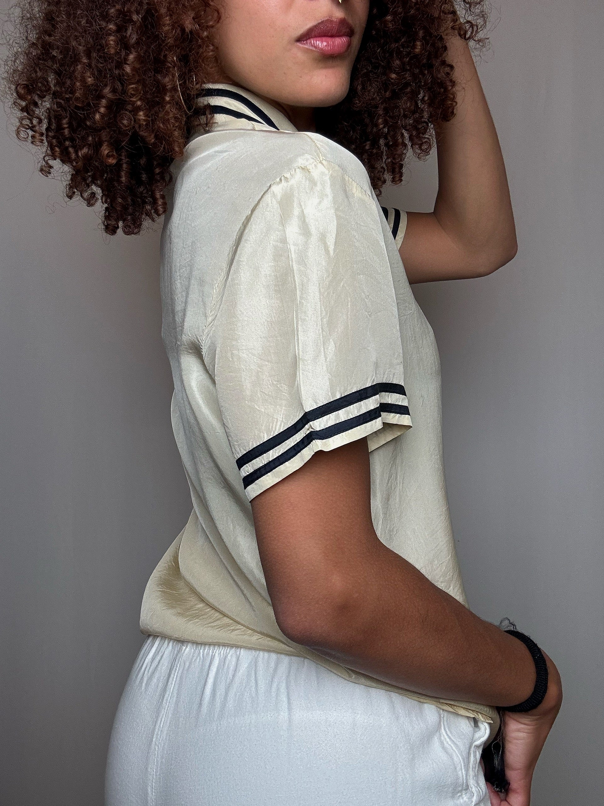Chemise en soie beige M vintage