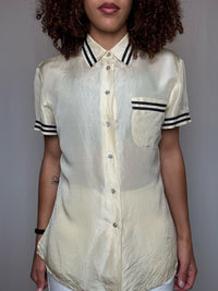 Chemise en soie beige M vintage