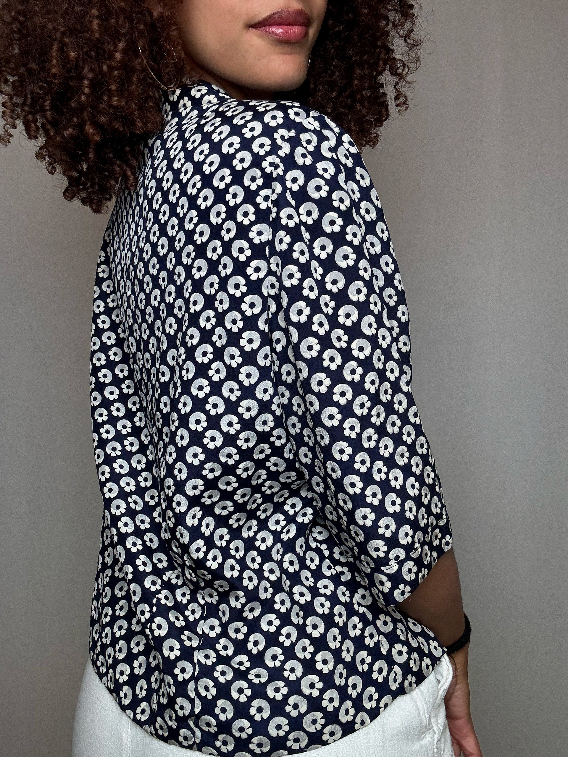 Chemisier fluide a fleurs M/L vintage