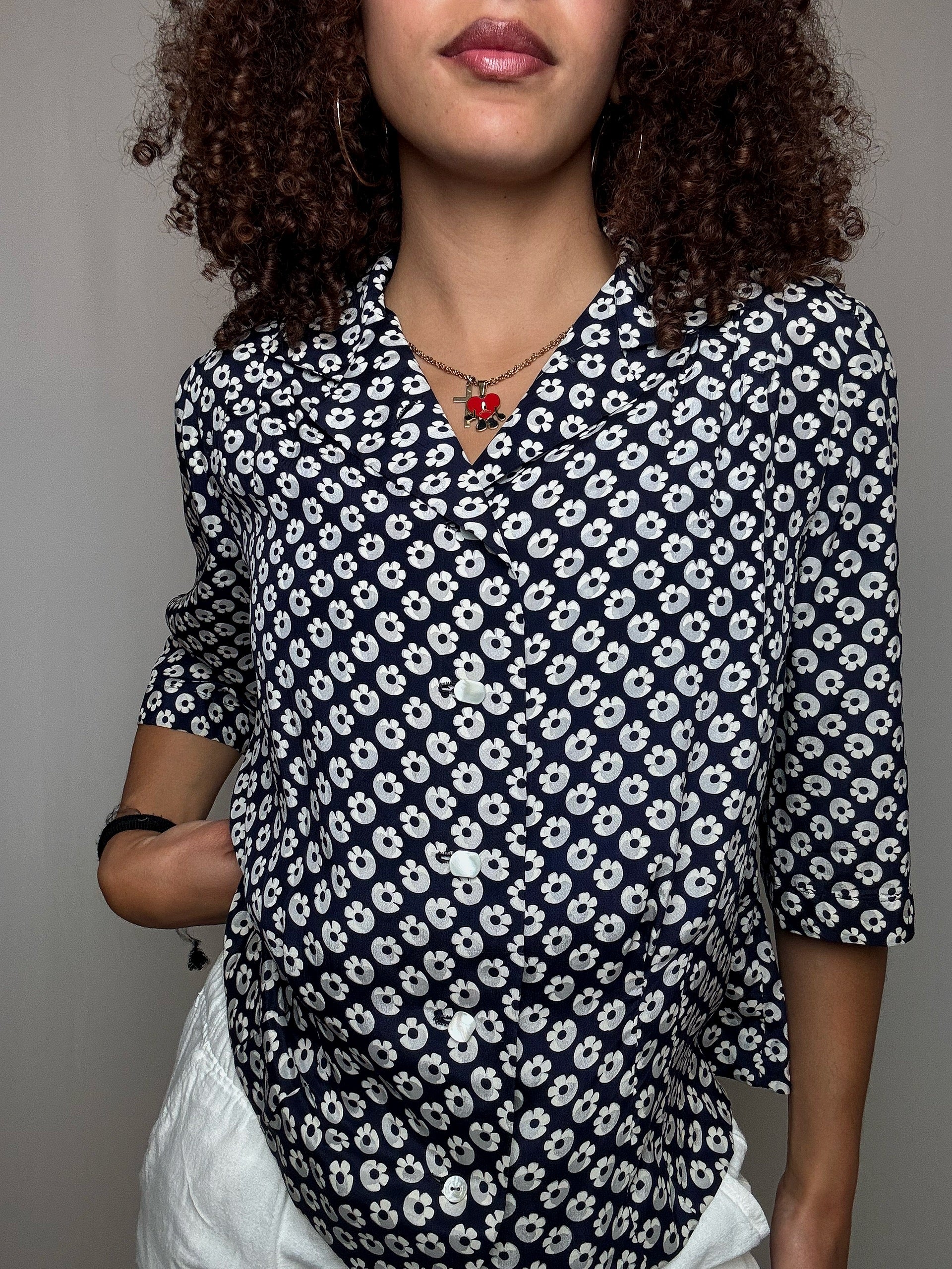 Chemisier fluide a fleurs M/L vintage