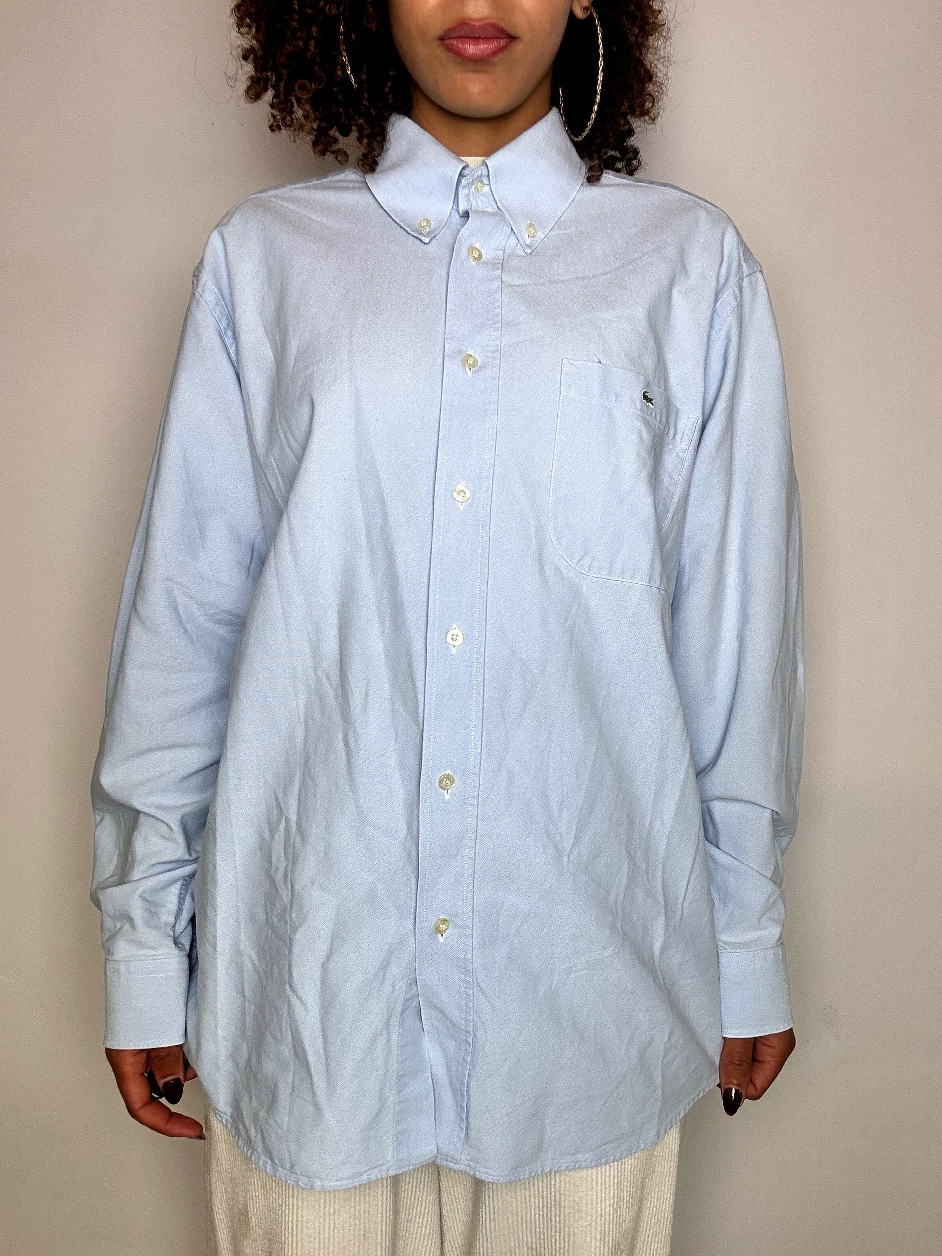 Vintage Marine und Weiß gestreiftes Hemd L/XL 