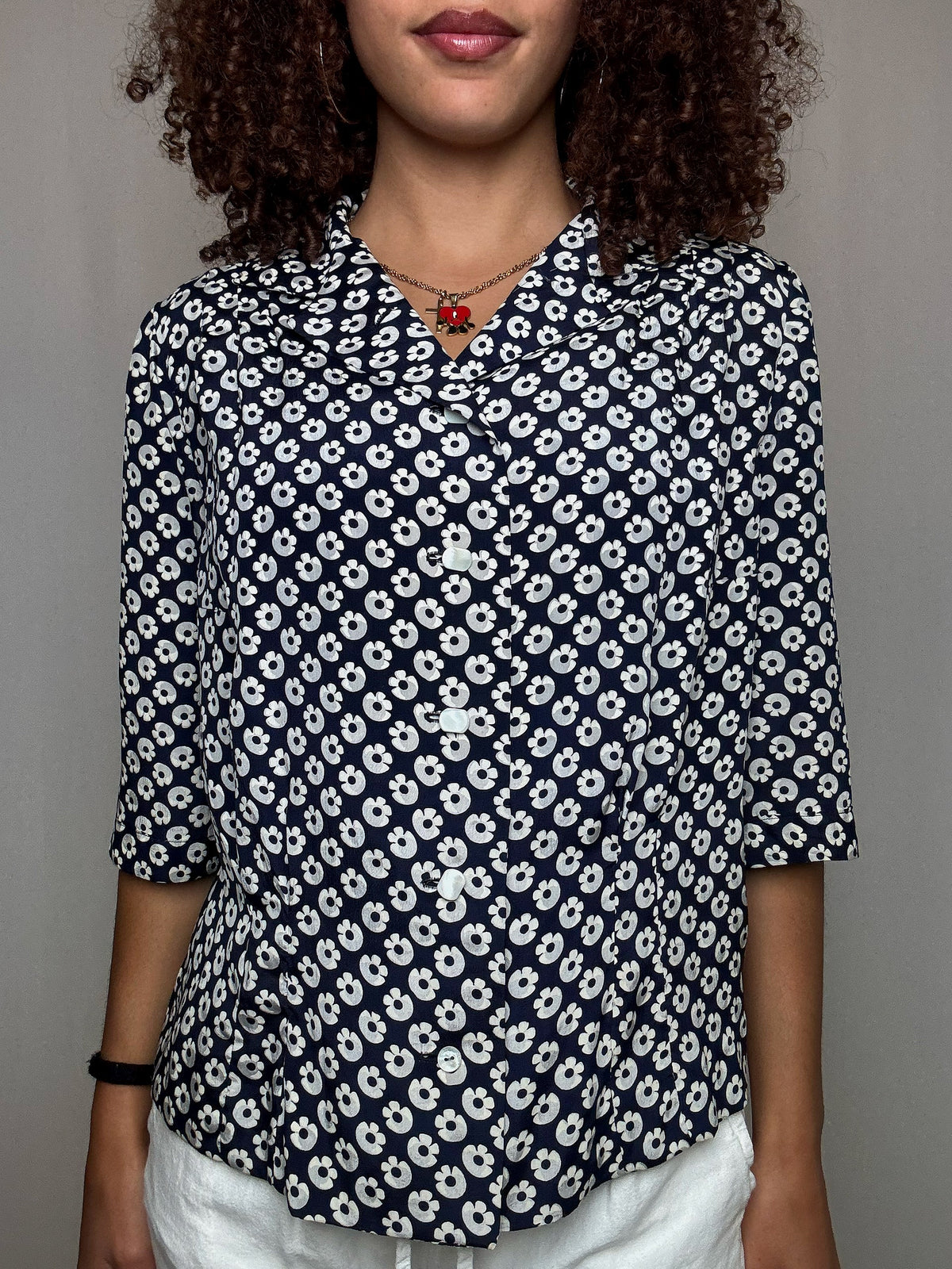 Chemisier fluide a fleurs M/L vintage