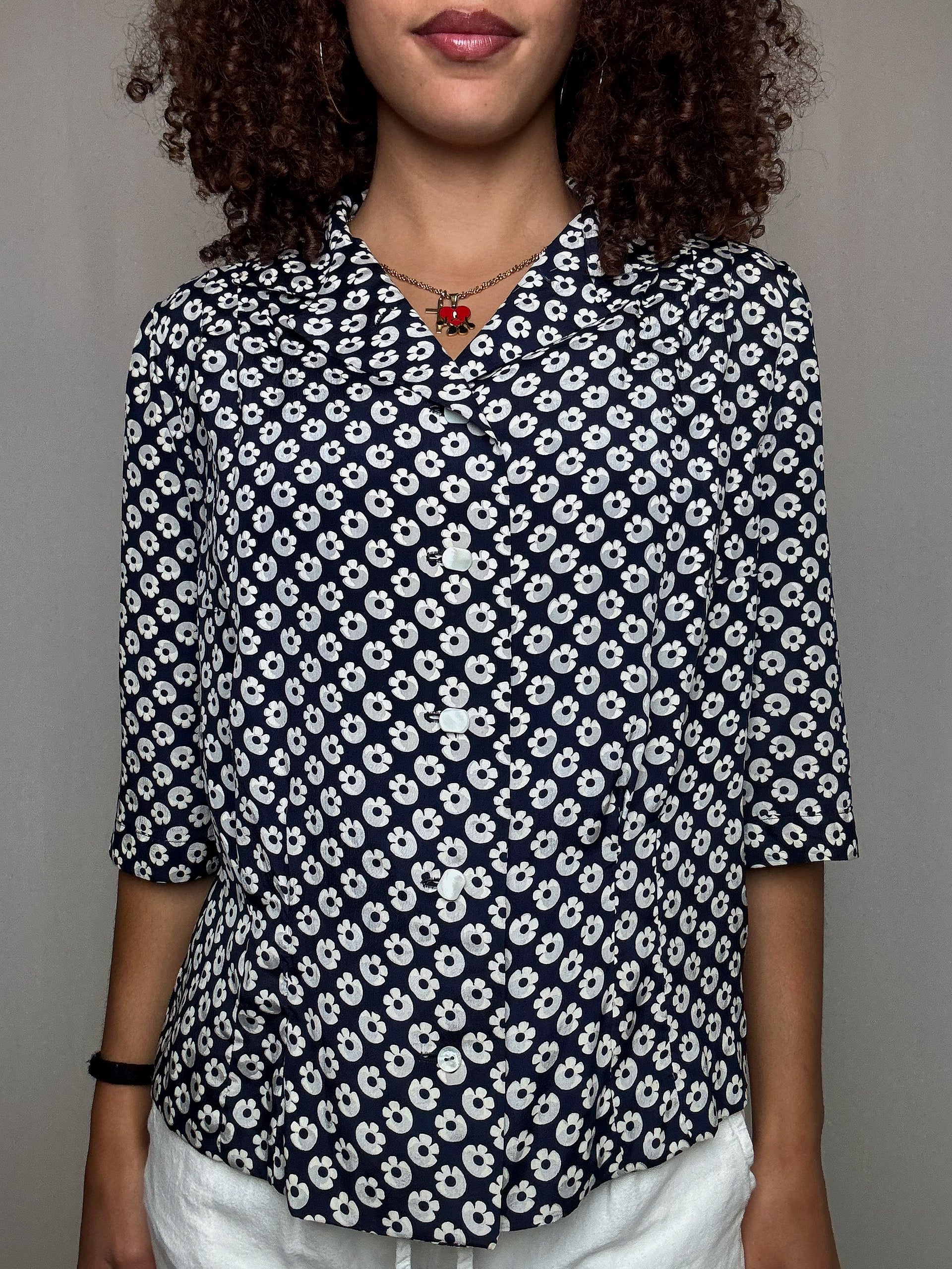 Chemisier fluide a fleurs M/L vintage