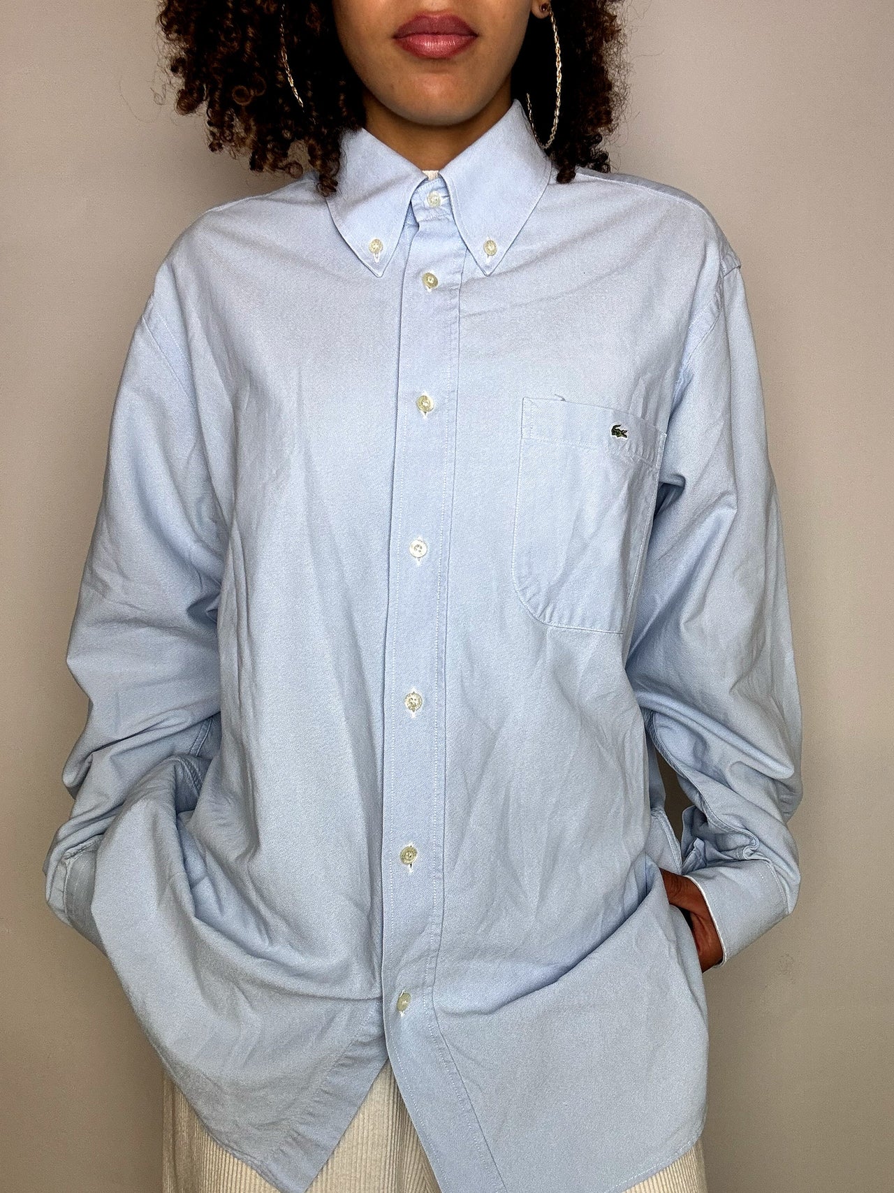 Vintage Navy and White Striped Shirt L/XL 