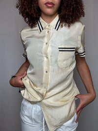 Chemise en soie beige M vintage