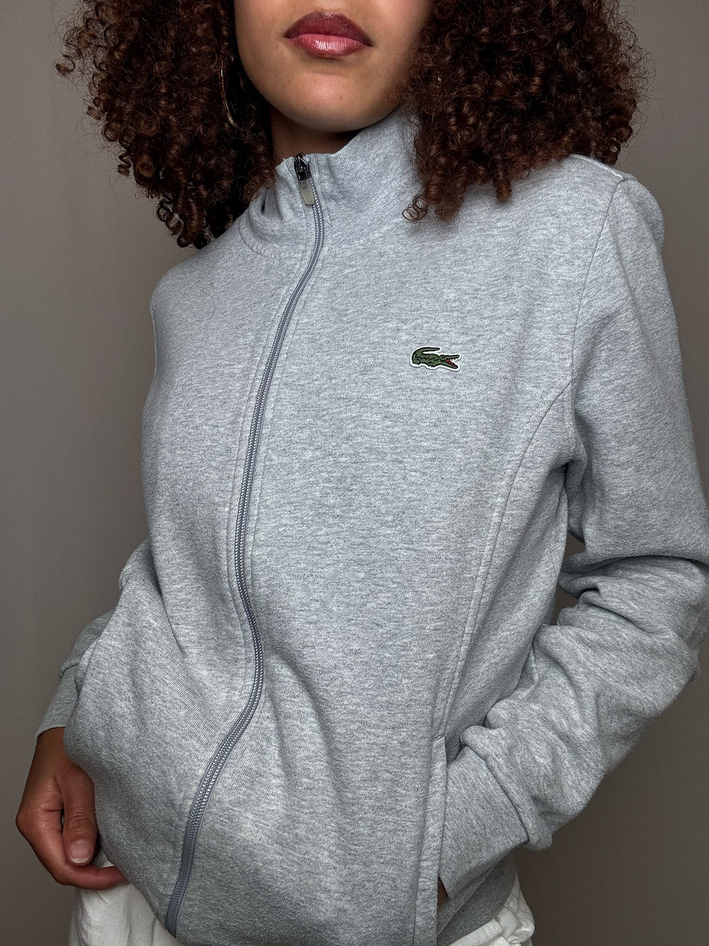 Jacket de sport gris Lacoste S vintage