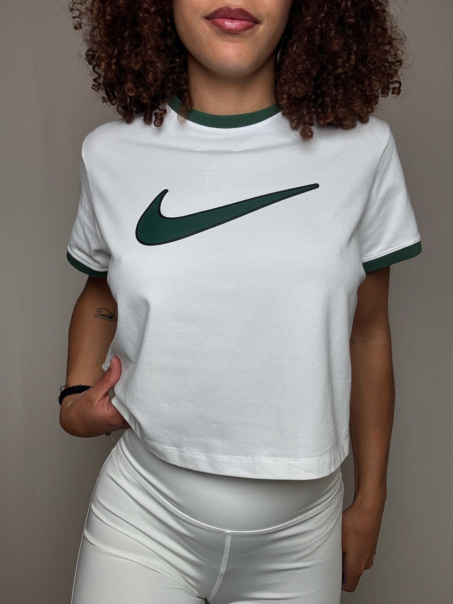 Tshirt blanc détails verts Nike L vintage