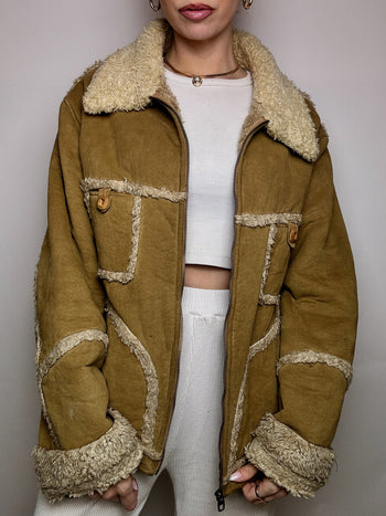 Vintage beige faux fur ENERGY L 