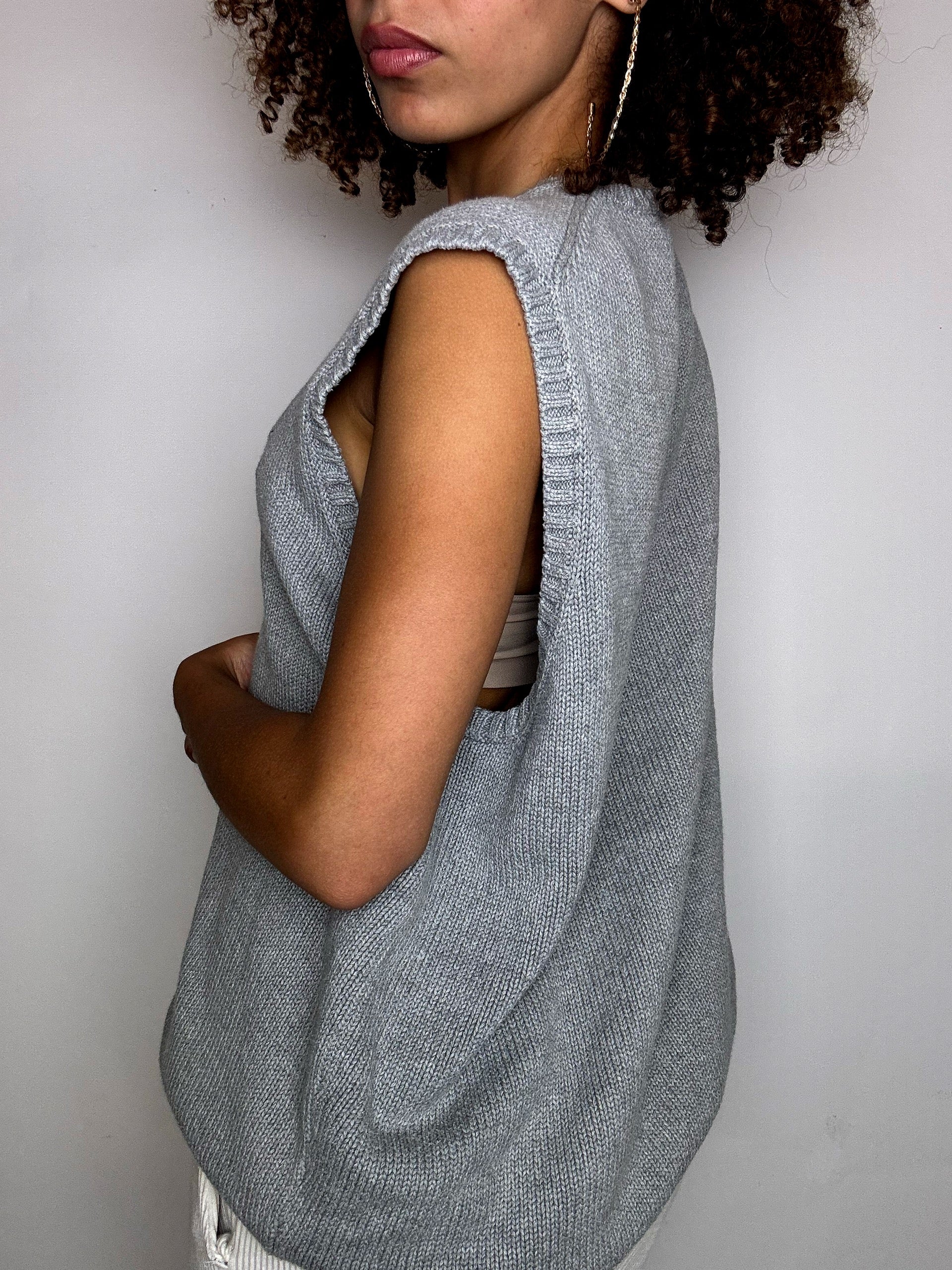 Gilet gris col V RALPH LAUREN L vintage