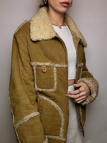 Vintage beige faux fur ENERGY L 