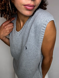 Gilet gris col V RALPH LAUREN L vintage
