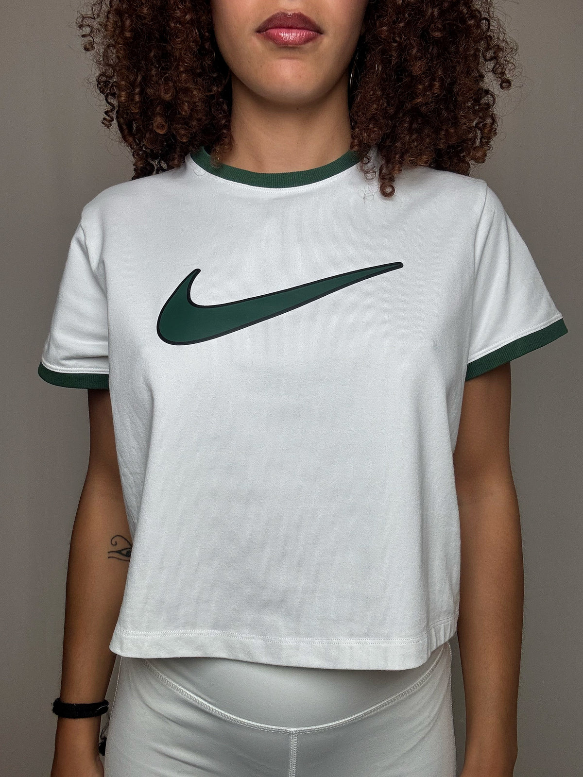 Tshirt blanc détails verts Nike L vintage