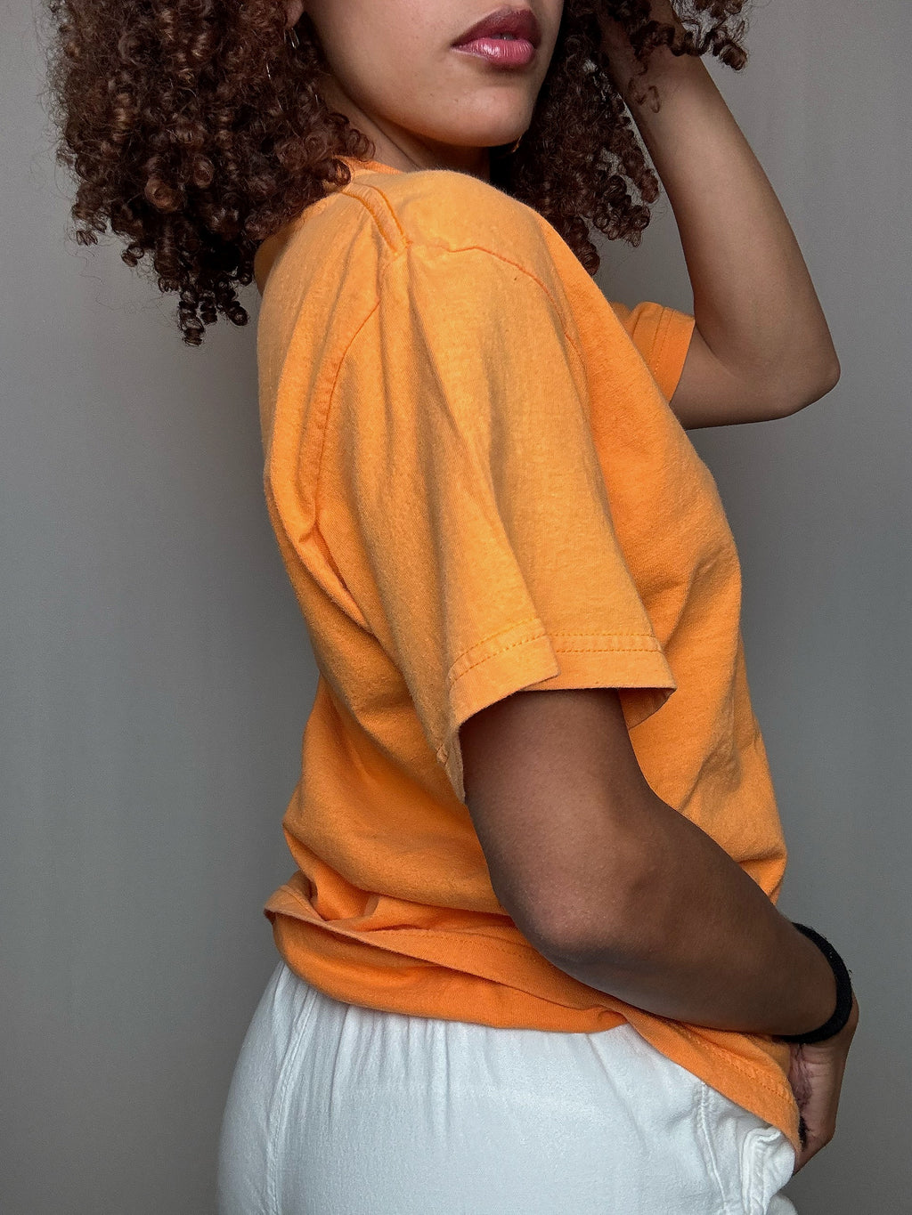 Tshirt brodé orange M vintage