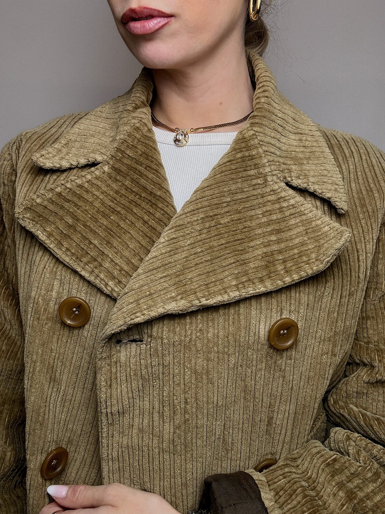 Beige corduroy jacket M/L vintage 