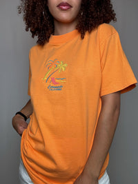 Tshirt brodé orange M vintage