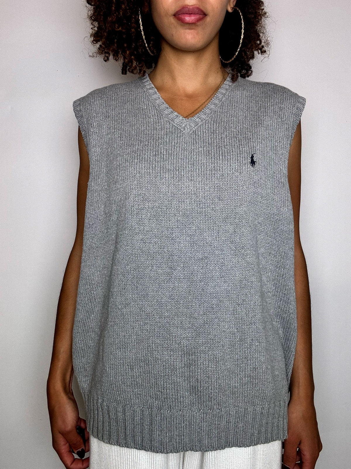 Gilet gris col V RALPH LAUREN L vintage