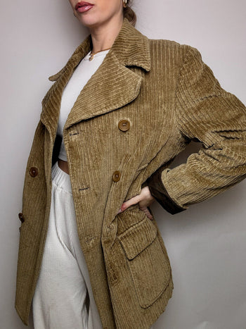 Beige corduroy jacket M/L vintage 