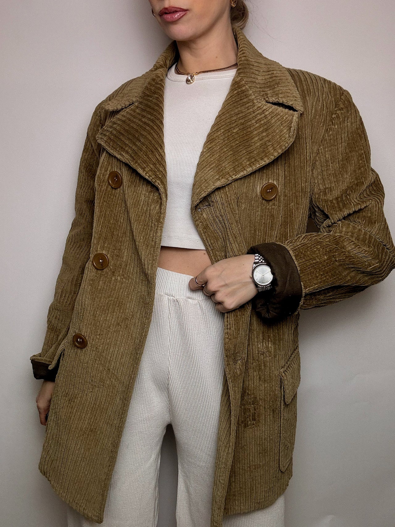 Beige Cordjacke M/L Vintage 