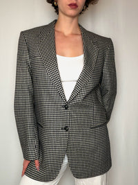 Blazer à carreaux noir&blanc L vintage