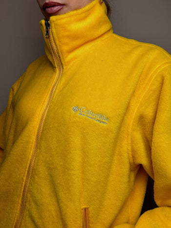 COLOMBIA L vintage yellow zip-up fleece