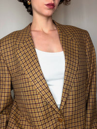 Blazer à carreaux orange L vintage