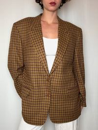 Blazer à carreaux orange L vintage