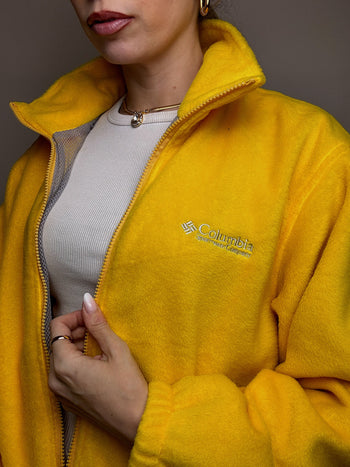 COLOMBIA L vintage yellow zip-up fleece