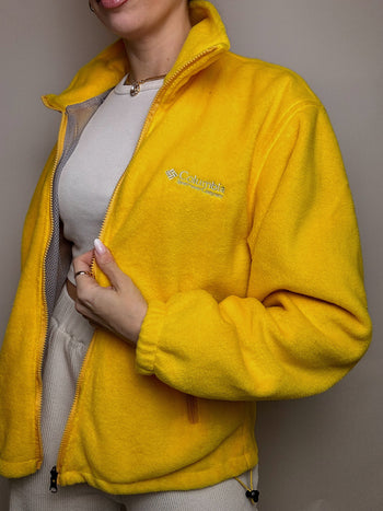 COLOMBIA L vintage yellow zip-up fleece
