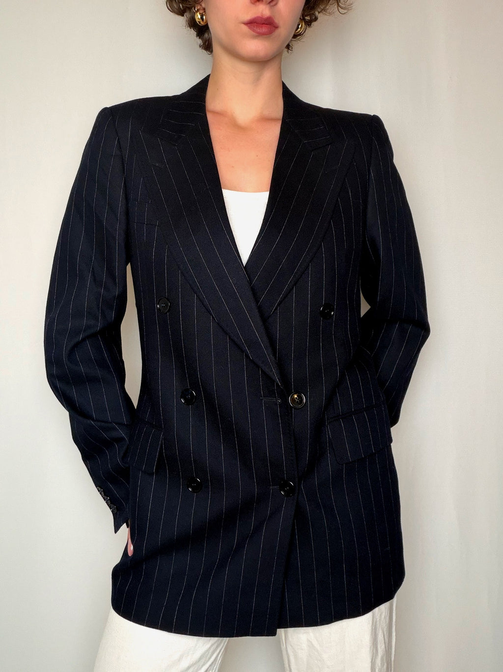 Blazer marine rayé BOSS M/L vintage