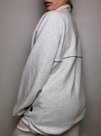 PUMA XL Vintage Graues Fleece mit durchgehendem Reißverschluss