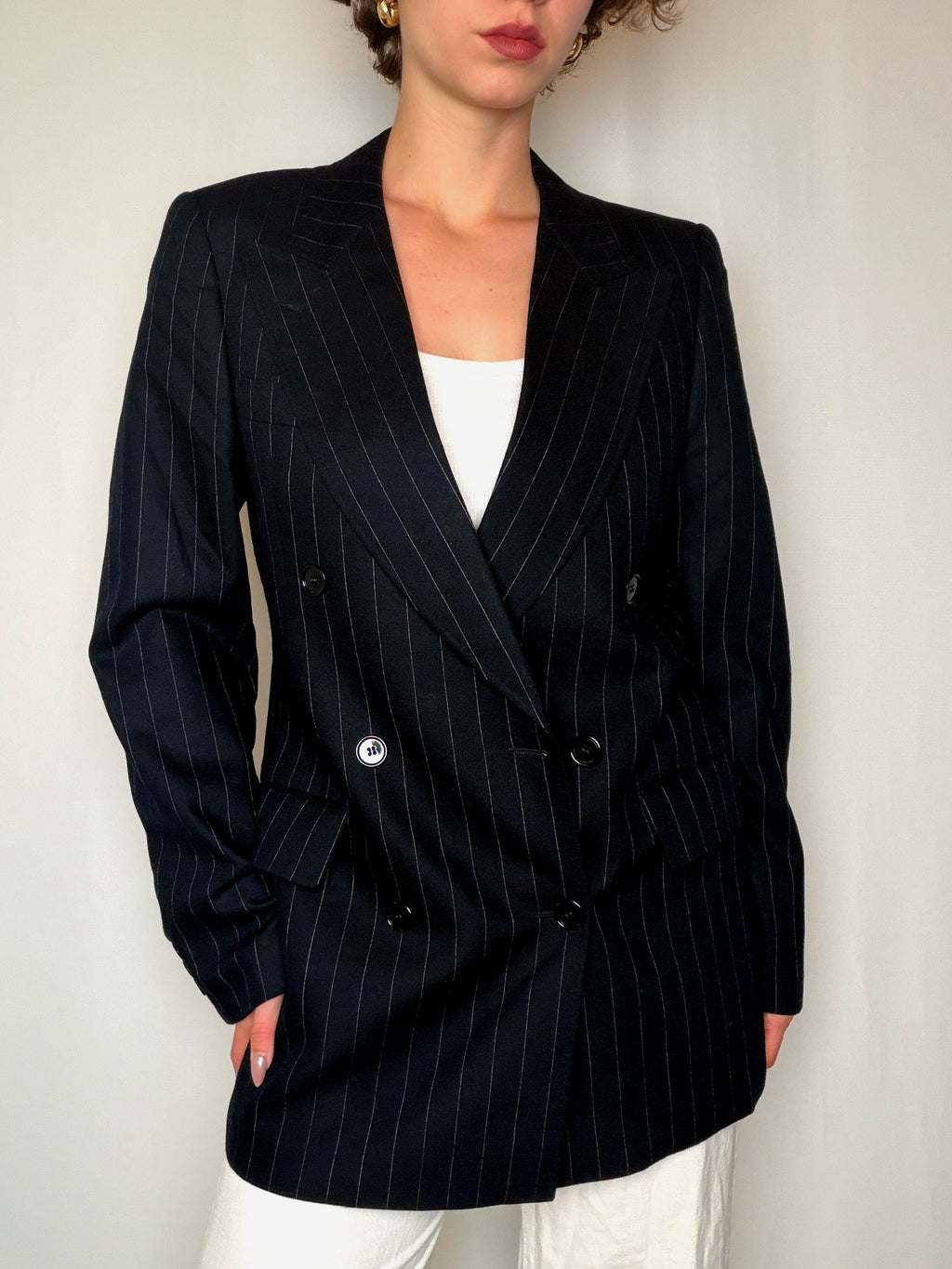 Blazer marine rayé BOSS M/L vintage